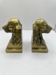 Vintage Brass Cocker Spaniel Dog Bookends