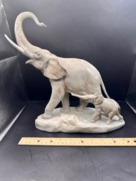 Lladro Elephants  Mother And Baby