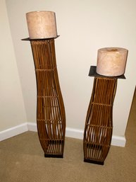 Wicker Candle Holders