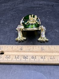 Frog Prince Bejeweled Enamel Trinket Box