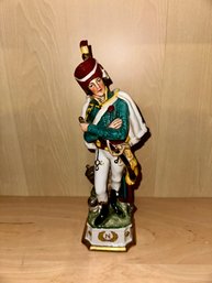 Large Napoleonic Porcelain Soldier Officer Figurine Statue Army Made In Japan