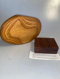 Handcrafted Wood Vase & Box
