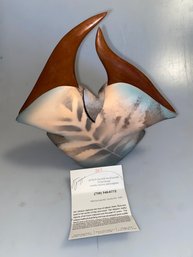 Jan Jacque Sea Ray Ceramic & Wood Sculpture