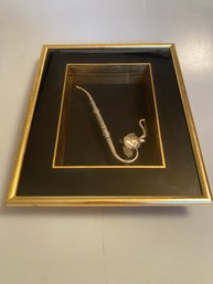 Chinese Paktong Opium Pipe In Shadow Box
