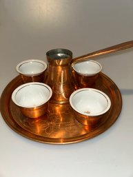 Antique WWI Ottoman Empire Turkish Officer's Copper Coffee Tea Set