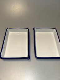 Blue And White Vintage Enamel Dark Room Developing Trays