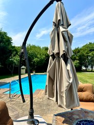 Sunbrella Backyard Cantilever Umbrella With Base, 12ft Umbrella