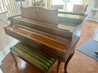 Chickering Baby Grand Piano Dark Walnut Carved Legs