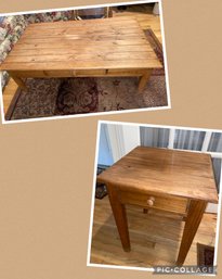 Pottery Barn Planked Pine Coffee & End Tables