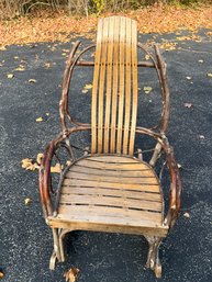 Rustic Tree Branch Twig Adirondack Rocking Chair