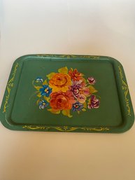 Vintage Metal Tray Floral