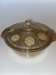 Vintage Georges Briard Casserole Dish, Fire King Medallion