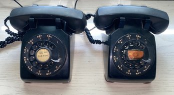 Pair Of Vintage Black Western Electric Bell Telephones