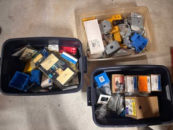3 Bins Of Electrical Supplies
