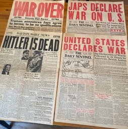 Authentic WWII Newspapers Dec 1941 - Aug 1945