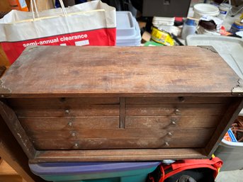 Wooden Box With Drawers And Pocket Knives