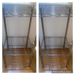 Pair Of Metal End Tables / Shelves