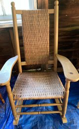 Wood & Wicker Rocking Chair