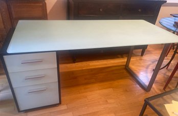 Tempered Glass Desk With File Drawer