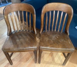 Pair Of Sikes Co Buffalo NY Banker Chairs