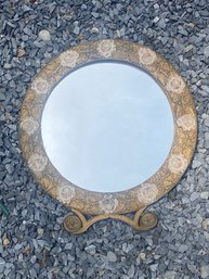 Vintage Round Mirror, Metal