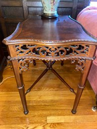 Ethan Allen Carved Wood End Table