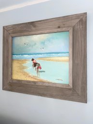 Beachside Oil Painting / Framed
