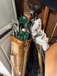 Lot Of Golf Clubs And Tees
