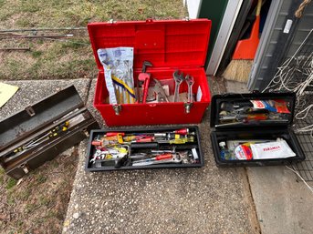 Three Filled Tool Boxes