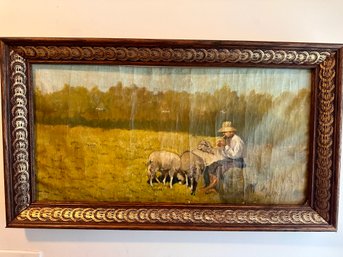 The Shepherd. Oil Painting