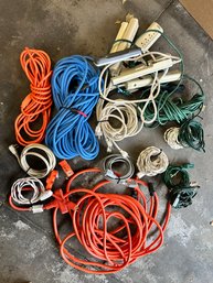 Lot Of Electrical Extension Cords And Power Strips