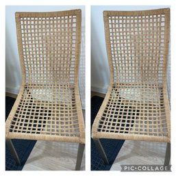 Pair Of Wicker & Metal Chairs