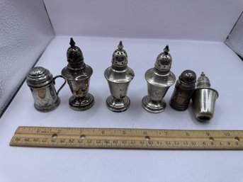 Lot Of 6 Sterling Salt Shakers. One Is Damaged