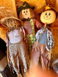 Three Happy Scarecrows