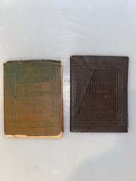 Pair Of Vintage Little Leather Library Books