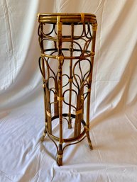 Vintage Bamboo Rattan Plant Stand