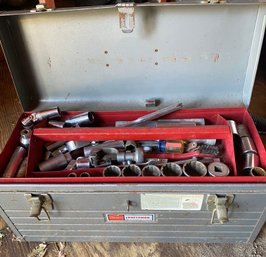 Metal Tool Box Filled With Sockets