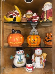 Lot Of Holiday Cookie Jars / Decor