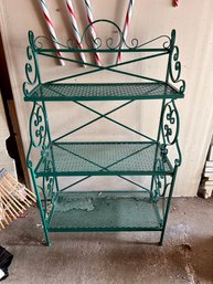 Green Wrought Iron Bakers Rack