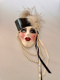 Porcelain Lady Face Mask, Signed