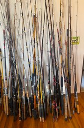 Large Lot Of Fishing Rods, About 50-60 Assorted