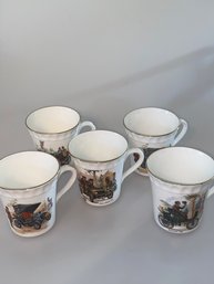 Staffordshire England Antique Car Mugs