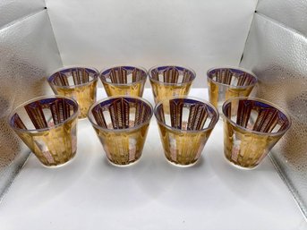Vintage Midcentury Modern Glass Tumbler Set. Beautiful   Lot Of 8