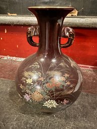 Made In Japan Brown Floral Vase
