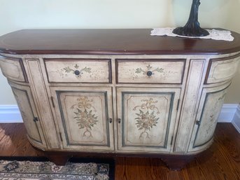 Hand Painted Credenza Cabinet