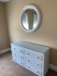 Wicker Dresser & Mirror