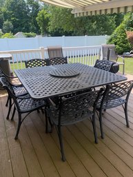 Cast Aluminum Patio Table & 7 Chairs