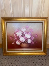 Framed Floral Oil, Signed  Kenney