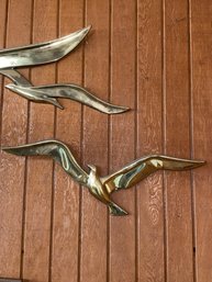 Mud Century Brass Birds In Flight Wall Hangings