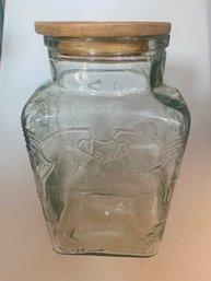 Large Covered Glass Jar